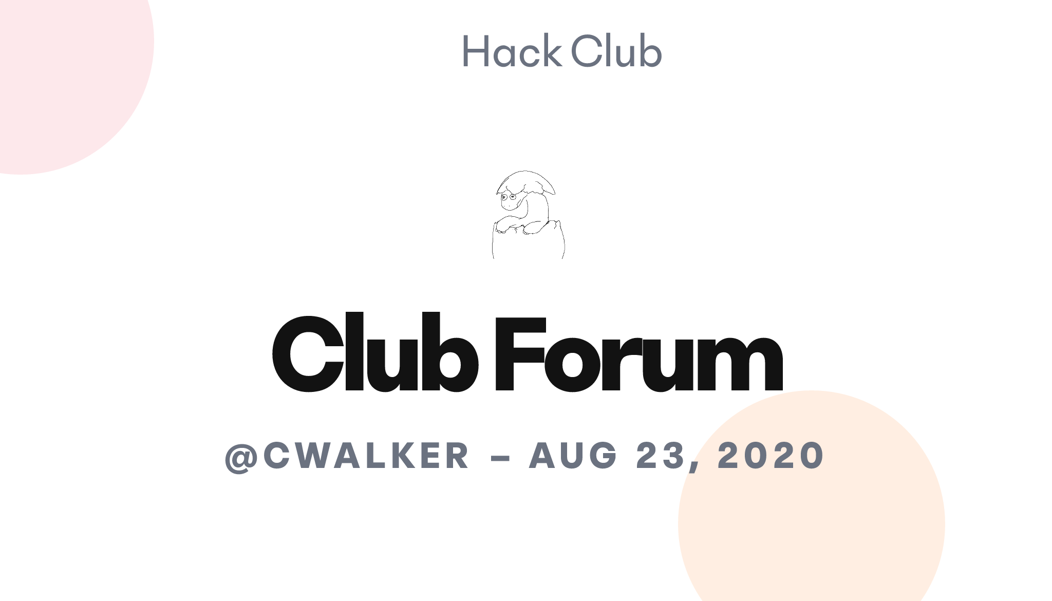 Club Forum – Hack Club Events