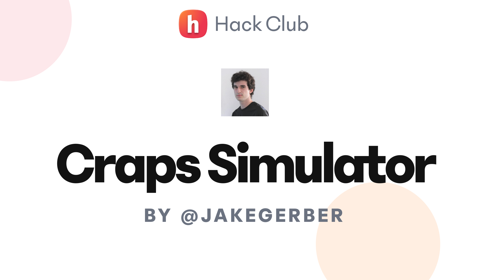 Craps Simulator – Hack Club
