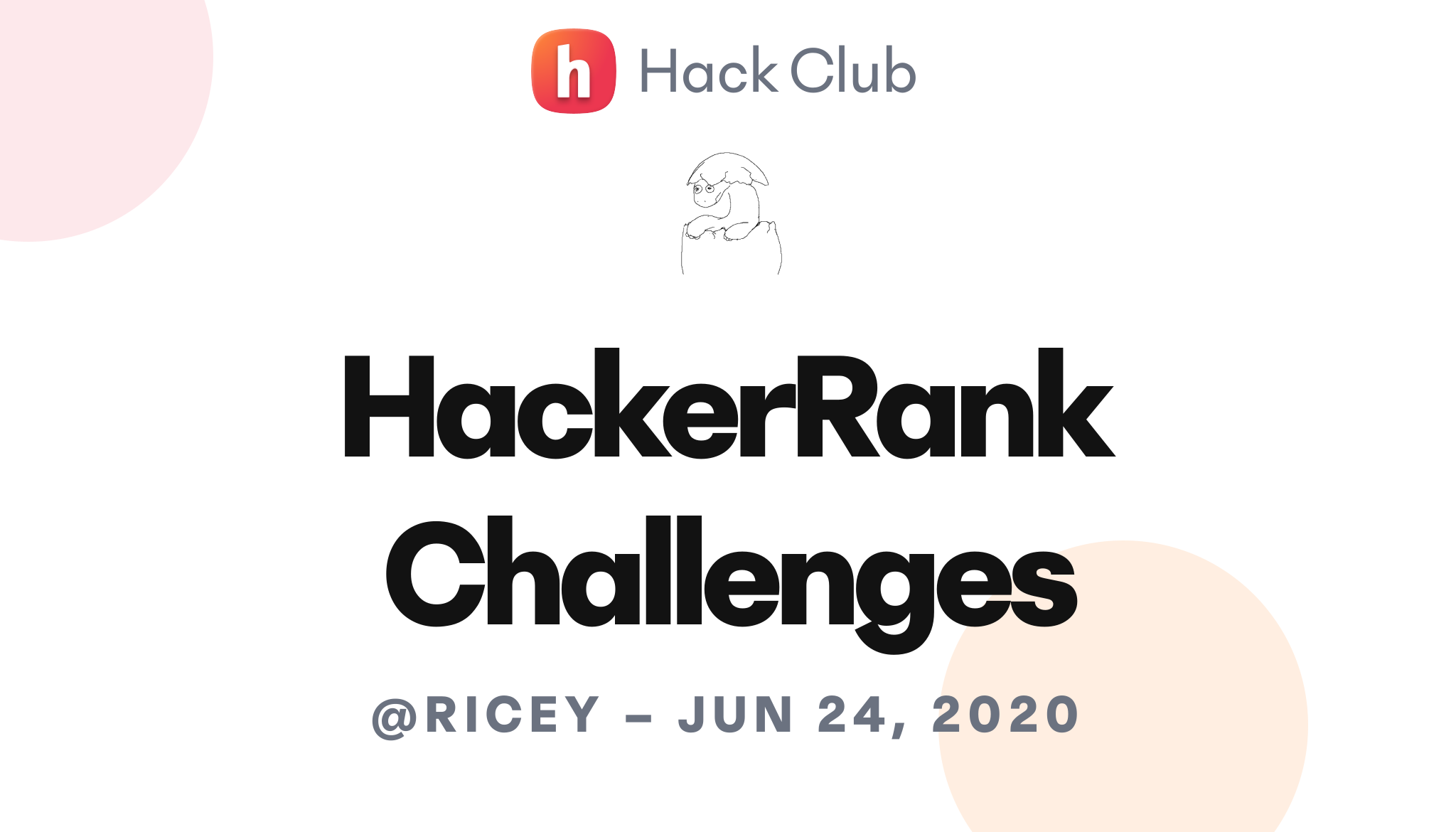 HackerRank Challenges – Hack Club Events